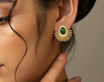 Gold Sunflower Clip On Earrings | Hypoallergenic Stainless Steel