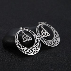 Halloween Witchy Gothic Earrings| Celtic Knot Drop Earrings|Crescent Moon Earring|Wiccan Dangle Drop Earrings |Waterproof Halloween Earrings