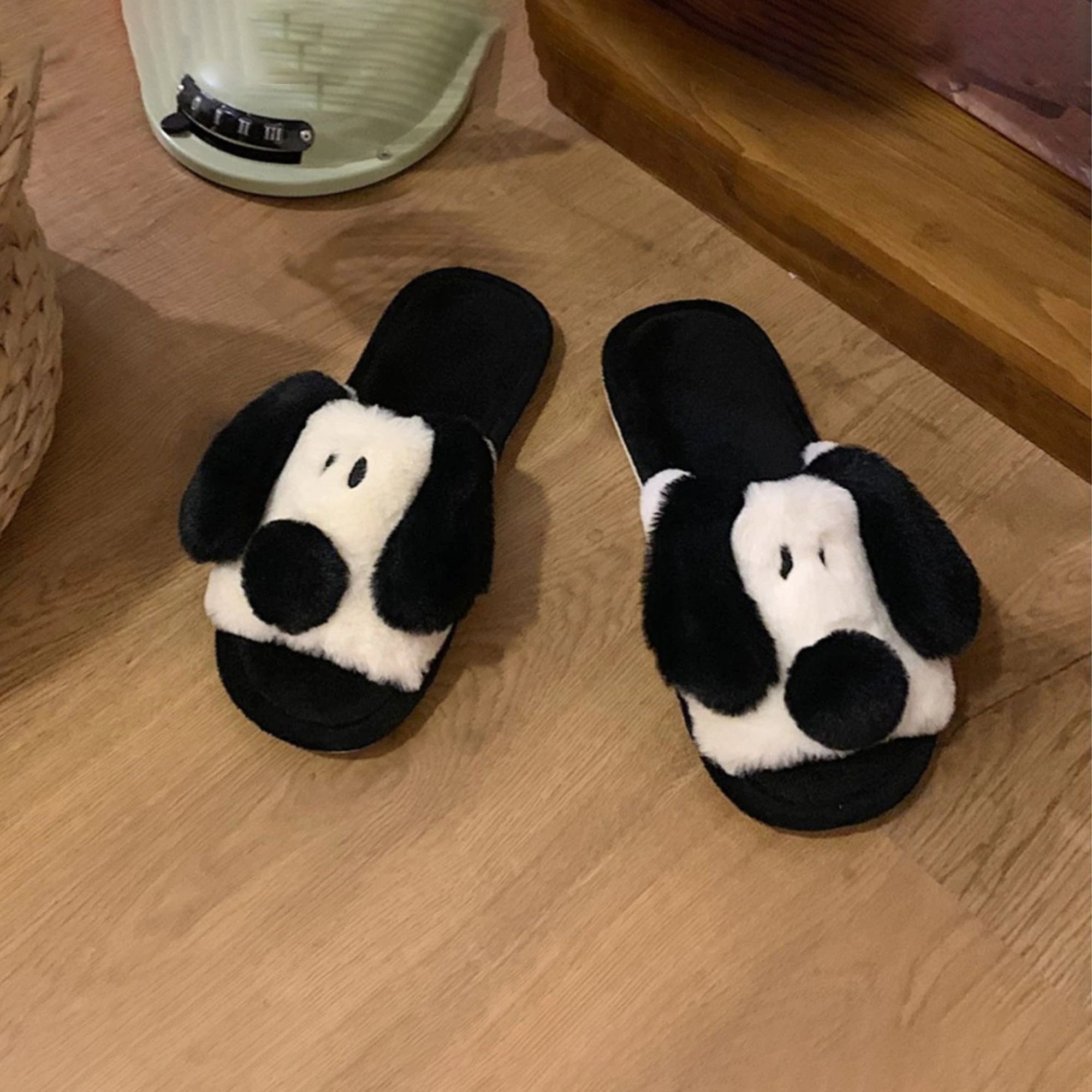 Cute dog slippers unisex smooth fur slippers Female Etsy