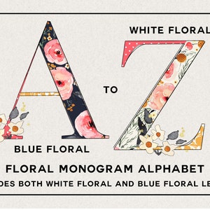 Beautiful FLORAL Alphabet Letters A to Z | 2 Sets Included