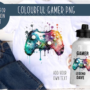 Colorato GAMER PNG / Splash Painted / Nessun testo