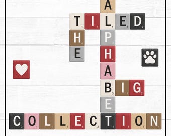 A Bumper Set of 8 Coloured Tiled Alphabet Sets Mix & Match For Sublimation and Print