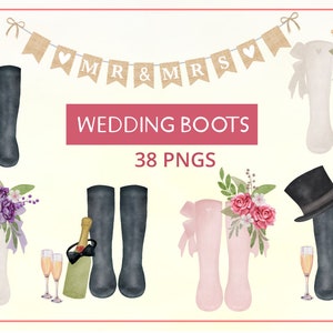 Botas de chuva para jardim Wellington para casamento | Sublimação | Impressões