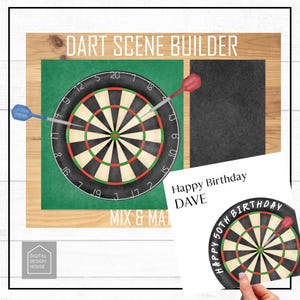 DARTS Mix and Match Darts and Dart Board Scene Builder PNGS for Sublimation and Print