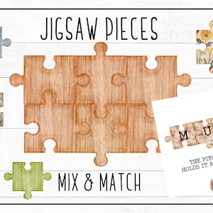 Jigsaw Puzzle Pieces Clipart 50 PNGS für Sublimation & Druck