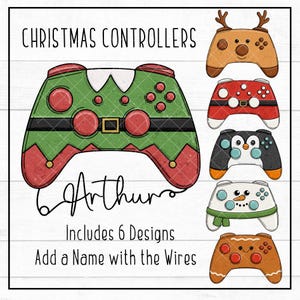 Christmas Game Controller PNG Set: Festive Gaming Graphics (Instant Download)
