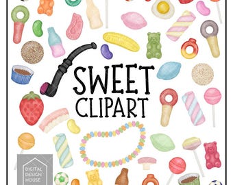 SWEETS Traditional Retro Penny Sweet Clipart PNGS Instant Download for Sublimation and Print