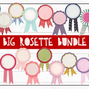 The BIG ROSETTE BUNDLE - 20 Award Ribbons Clipart | Sofortiger Download für Sublimation und Druck
