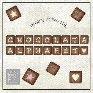 Chocolate Letters A to Z | Chocolate Lovers Alphabet | Suitable for Sublimation and Card Making | Instant Download