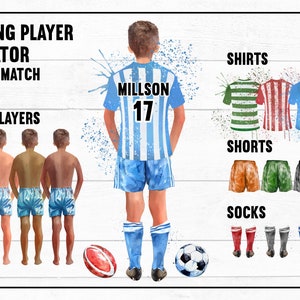 Voetbal Jongere Speler Maker Voetbalavatar Direct downloaden voor sublimatie en afdrukken