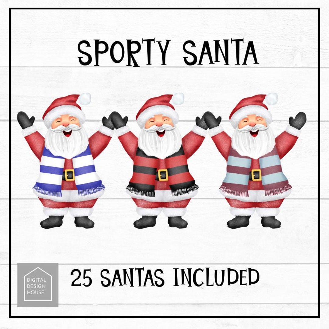 Sporty Santa Clipart: Football Rugby PNG Set (digital Download) - Etsy
