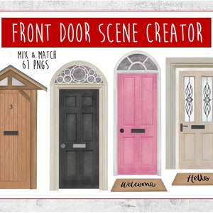 Front Door Clipart Set - Family Print Set - Create Personalised Designs - Mix & Match Elements  - 61 PNGS -  Instant Digital Download