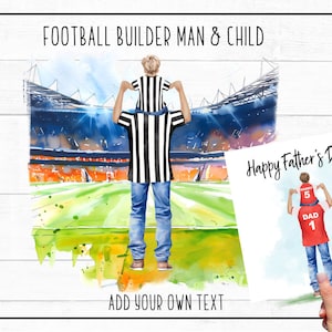 Papá, padre, hombre y niño sobre hombros Juego de fútbol Descarga instantánea para sublimación e impresión