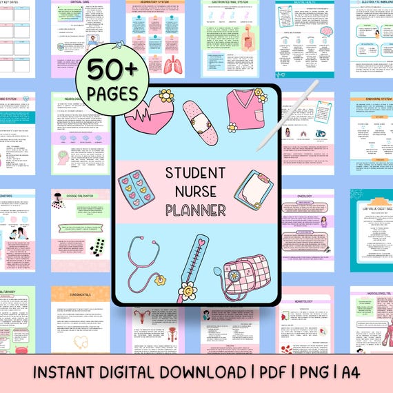 Nursing Student Digital Planner Goodnotes, Ultimate Nursing School Notes, Academic Planner, Student Ipad planner, Student Planner Digital