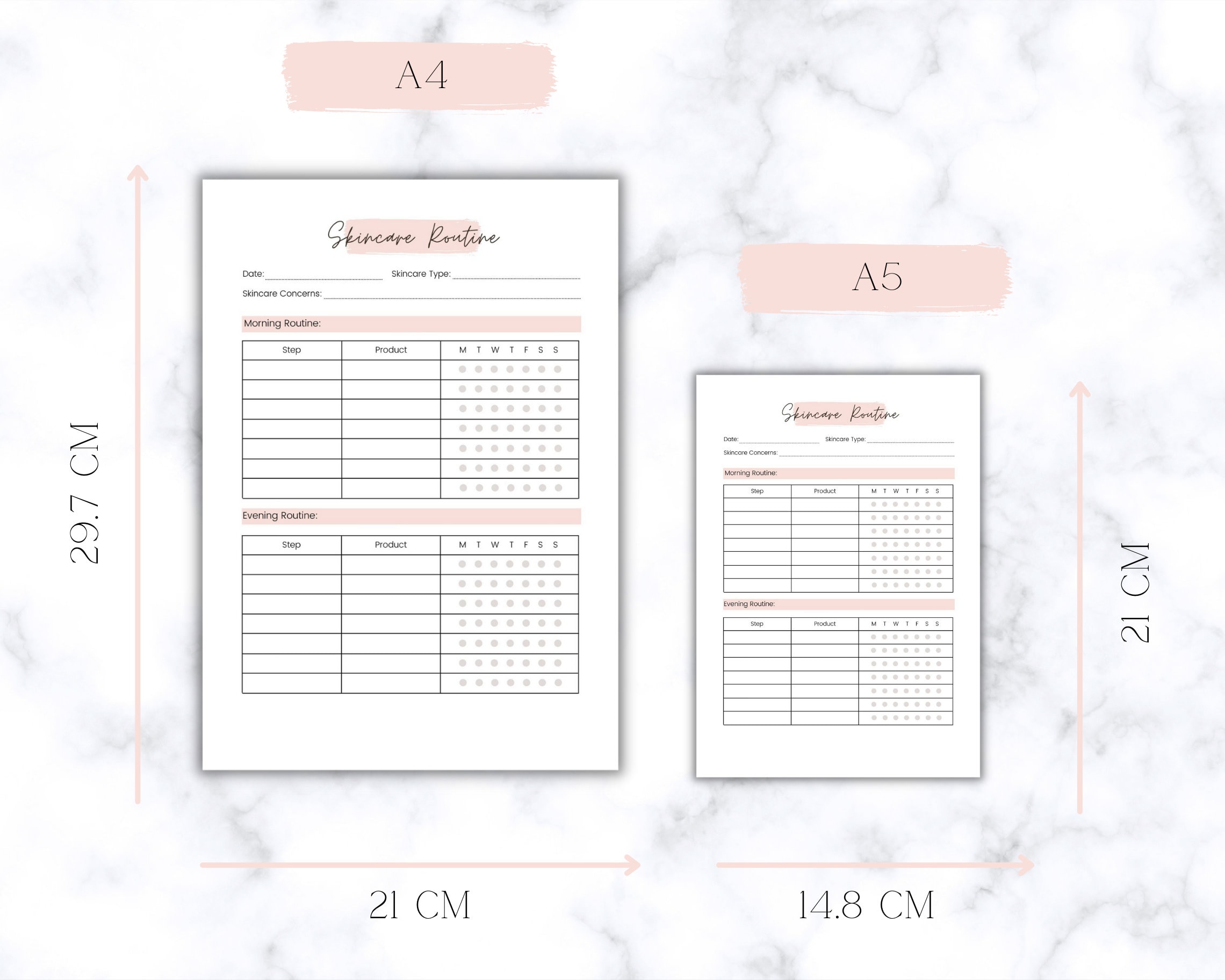 Skincare Routine Printable Planner PDF Template glow Up Etsy