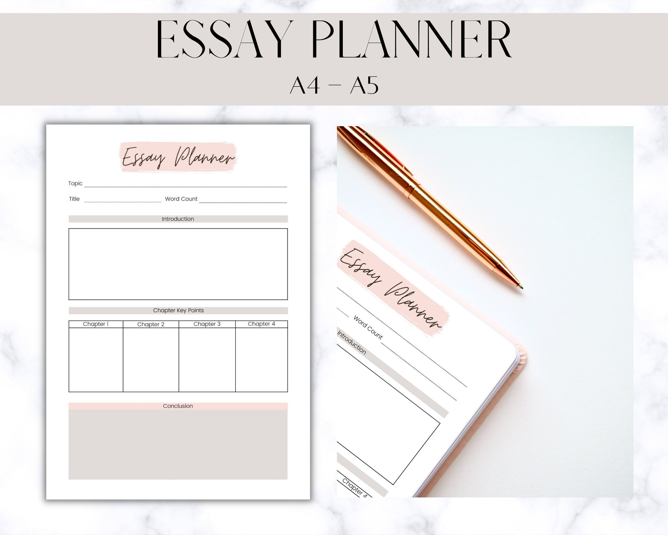 Essay Planner Printable for Students Essay Writing Template Etsy España