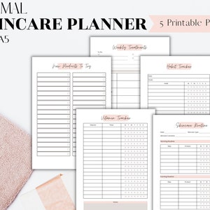 Skincare Routine Printable Planner PDF template/Glow Up Planner/Beauty Journal Printable/Beauty Routine/Glow Up Diary A4-A5
