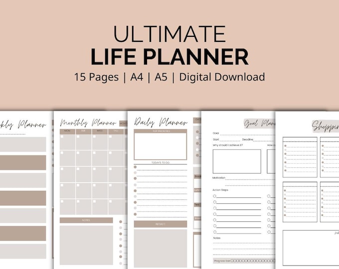 The Ultimate Life Planner Printable Bundle | Happy Planner Templates ...