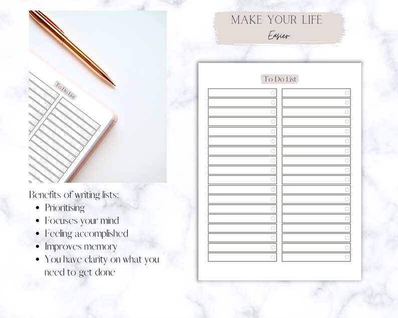 Minimal To Do List Planner A4 To Do List Printable A5 Planner Insert