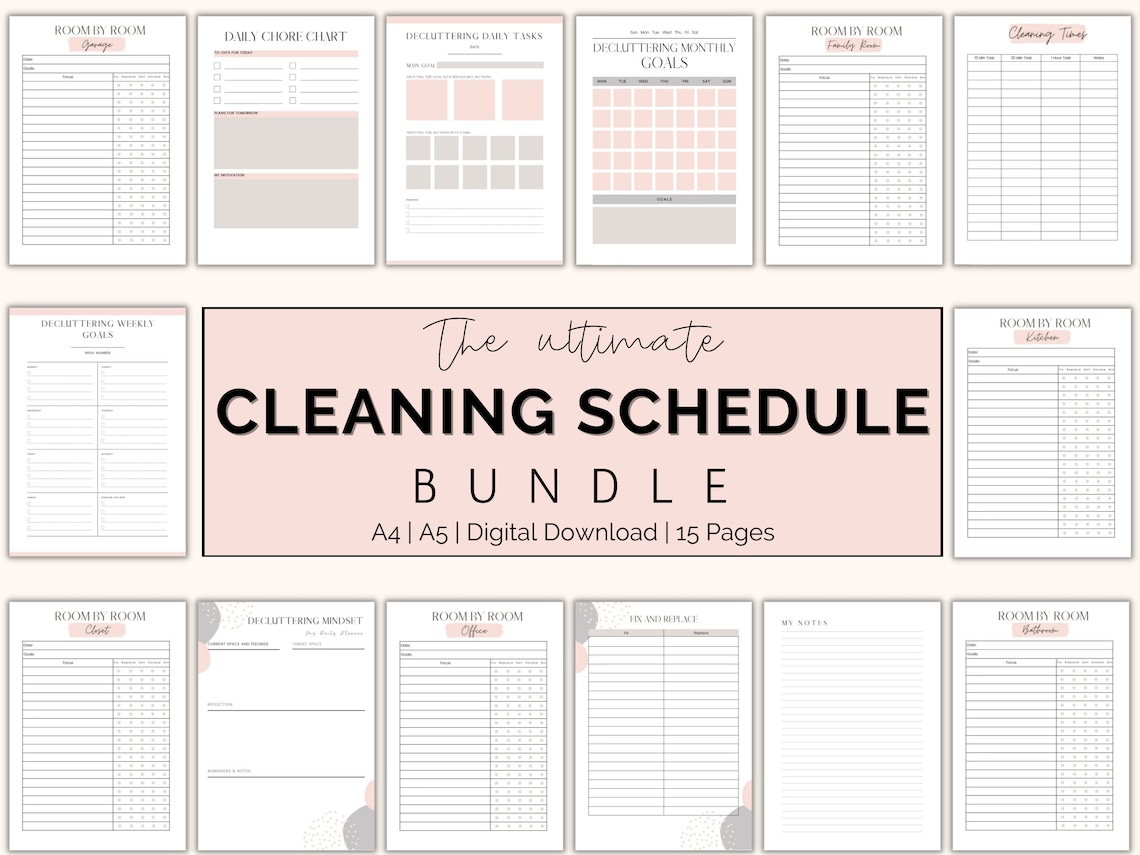 Editable Cleaning Schedule, Cleaning Planner Printable, Weekly Cleaning ...