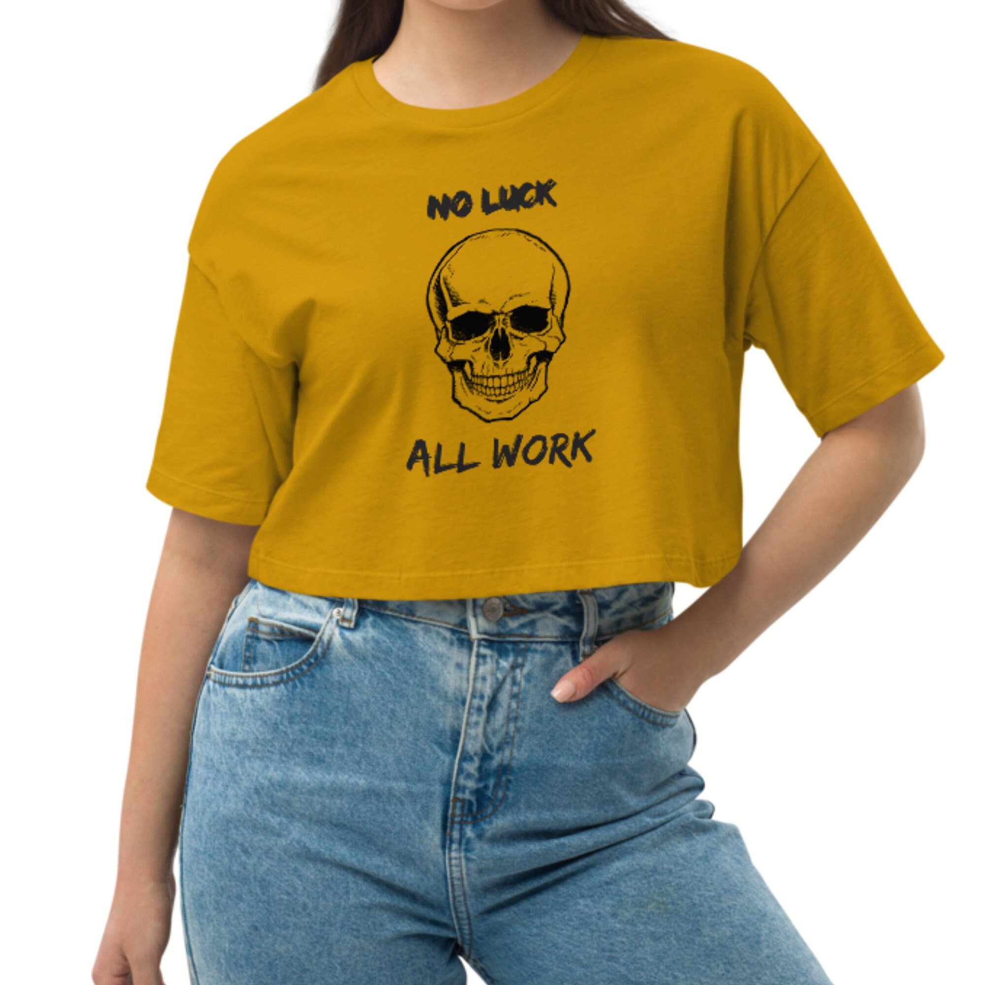 No Luck All Work Crop Top GYM Crop Top 