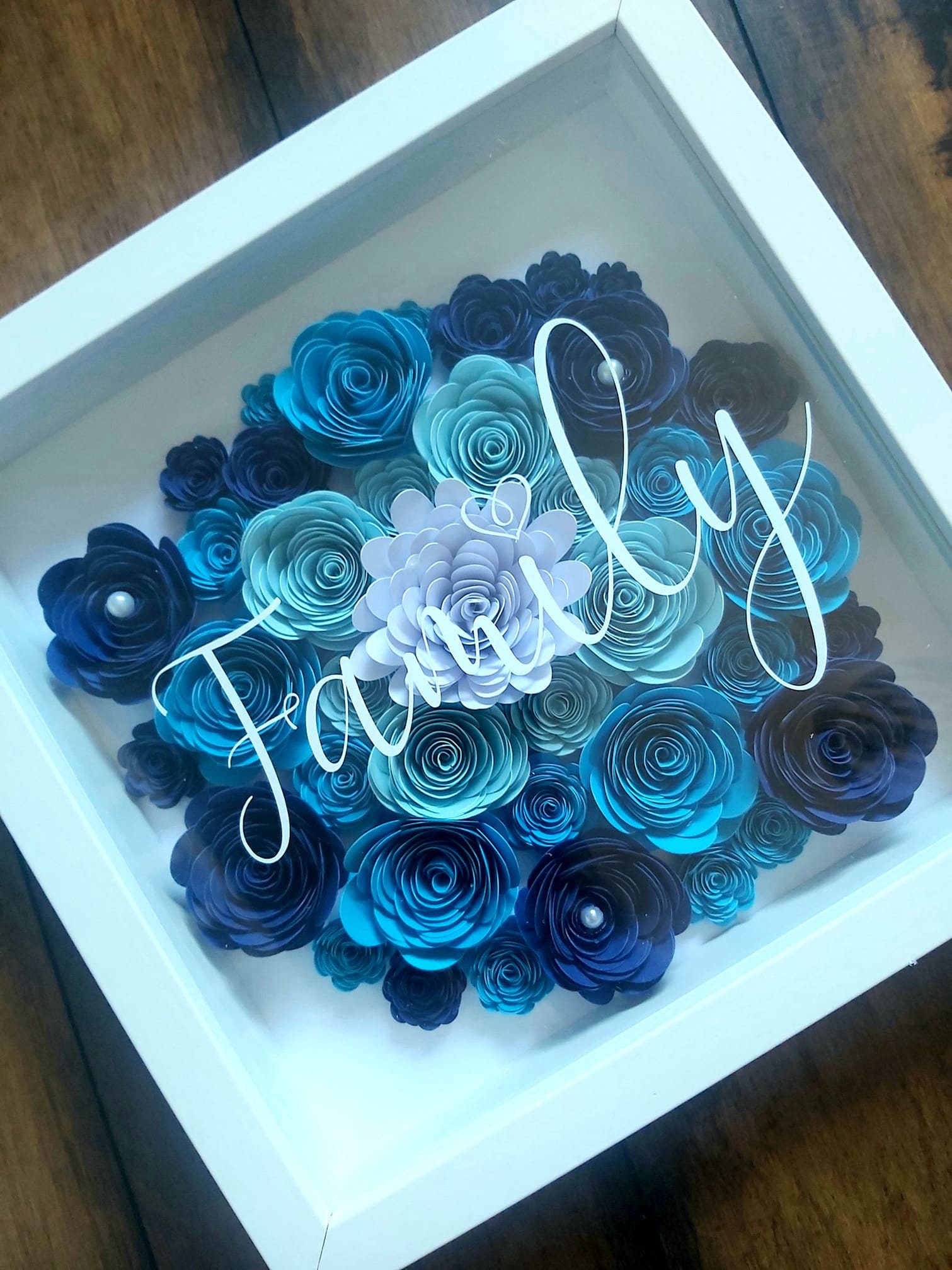 Personalised Flower Box Frame. Deep box frame. Rolled Flowers. | Etsy