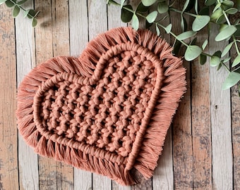 Macrame Heart Coaster | Hart Mok Vloerkleed