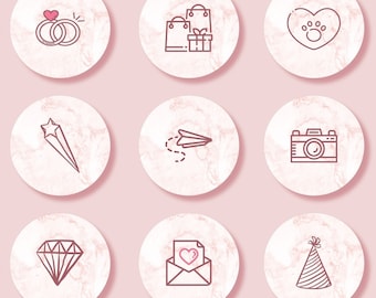 Pink Marble Icons Etsy