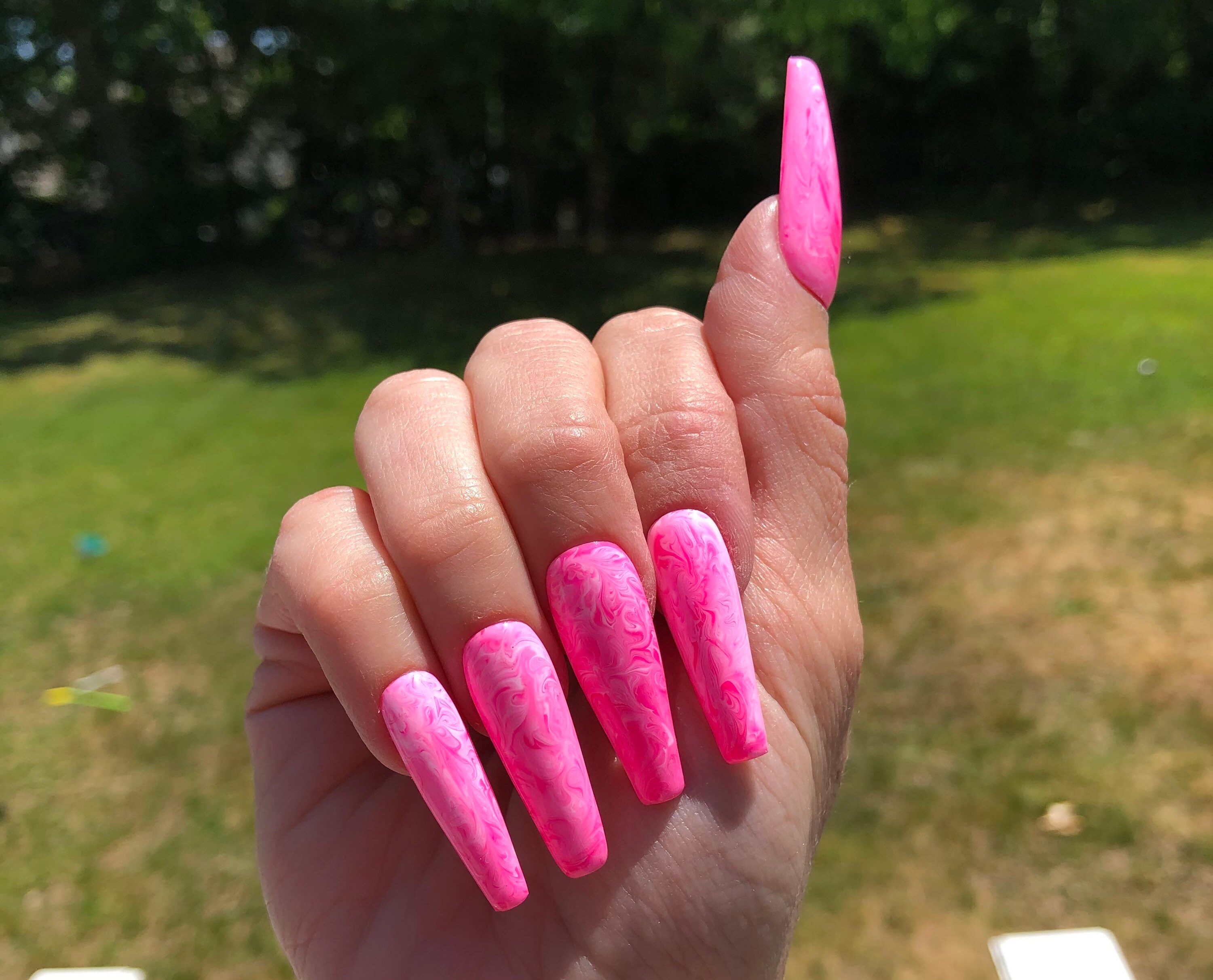 Hot Pink Nails Etsy