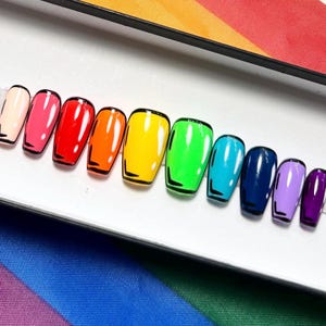 Pop Art Rainbow LGBTQ+ Pride Press on Nails
