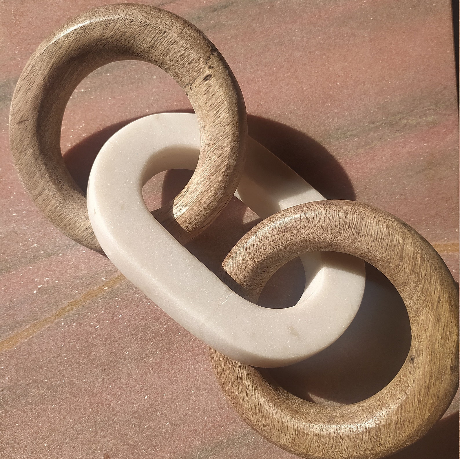 Wood and marble link chain decor Etsy