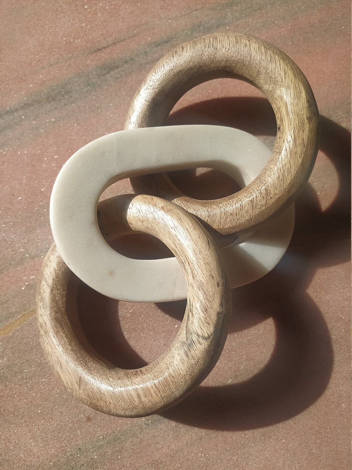 Wood and marble link chain decor Etsy