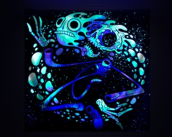 UV / SCHWARZLICHT TAPESTRY - Desinkludation der Angst Antwort von Sean Keeton