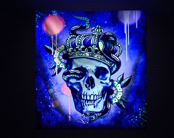 UV / BLACKLIGHT TAPESTRY - Skull King by Dark Knight