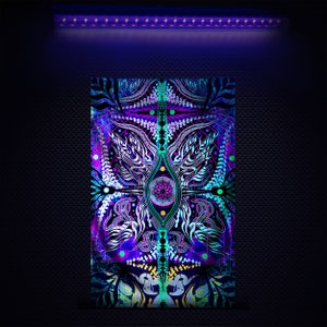 UV / BLACKLIGHT Active TAPESTRY - Vision Divine by Jon Diaz