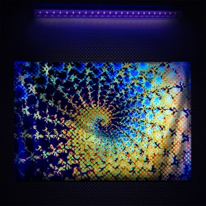 UV / BLACKLIGHT Active TAPESTRY - Fire Fractal by The Fisher King