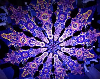 Custom UV/Blacklight 12-Petal Star Canopy - Festival Canopy - Print Any Design