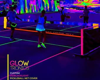 Custom UV/Blacklight Pickleball Net Cover - Perfect for Glow Parties!