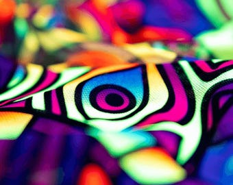 Custom UV/Blacklight Fabric by the yard - Any Photo / Design