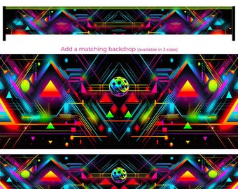 Premade UV Blacklight Pickleball Net Cover & Backdrop – Pick Your Design – Perfect for Glow Parties