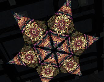 Custom UV/Blacklight 6-Petal Diamond Canopy - Festival Canopy - Print Any Design