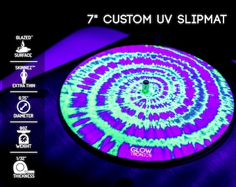 7” Custom Slipmats – UV / Blacklight 16oz Glazed™ Bottom - Order 10 or more