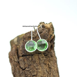 Tsavorite Earrings // Silver Earring // Womens Jewelry // 925 Silver Jewelry // Birthday Gift // Tsavorite Garnet // Dangle Drop Earring