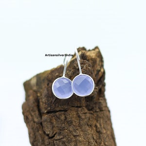 Lavender Chalcedony Earrings, Dainty Earrings, Bridal Earrings, 925 Sterling Silver Earrings, Wedding Gifts, Women Earrings, Gift For Mom.