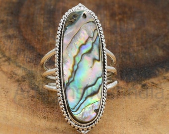 Fashion Silver P Abalone Shell Ring Band Gorgeous Finger Rings Jewelry Lots 20ps 