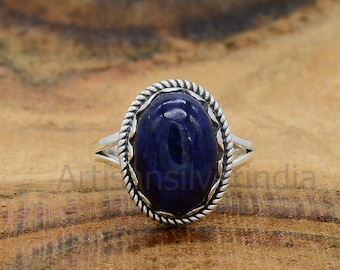 Blue Dumortierite Ring, Gemstone Jewelry, Antique Ring, 925 Silver Ring, Women Ring, Handmade Ring, Everyday Ring, Dumortierite Jewelry.
