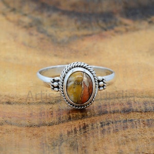 Oyster Copper Turquoise Ring, 925 Silver Ring, Women Ring, Turquoise Ring, Handmade Ring, Antique Jewelry, December Birthstone, Gift for Her