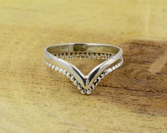 Chevron Ring, 925 Silver Band Ring, V Shape Ring, Thumb Ring, Dainty Boho Ring, Designer Ring, Silver Ring For Her, Thin Ring, Women Jewelry