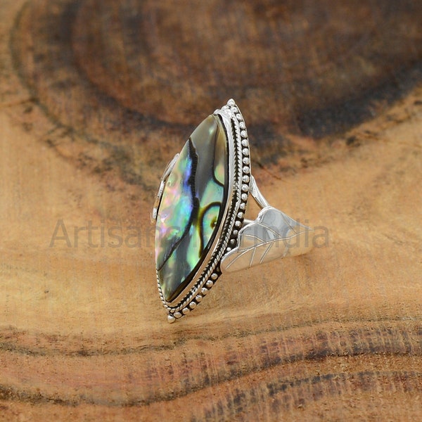 Abalone Shell Ring, 925 Silver Ring, Antique Ring, Shell Gemstone Ring, Gemstone Ring, Ring For Sister, Mother Day Gift, Stone Ring, On Sale