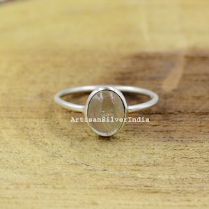 Golden Rutile Quartz Ring: 925 Sterling Silver Dainty Fidget Jewelry